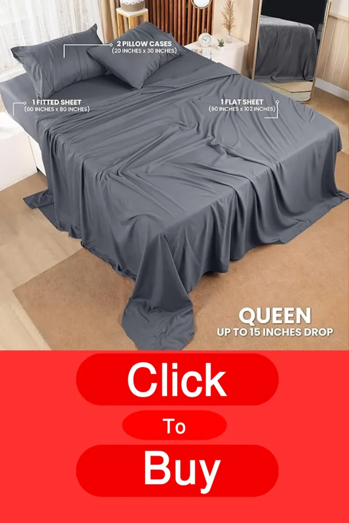 Utopia Bedding Queen sheets, brushed microfiber bed sheets, shrinkage resistant bed sheets, fade resistant bedding, easy care queen bed sheets, luxury bed sheet set, soft and durable bedding, queen bed sheet set in grey, microfiber sheets for queen beds, comfortable queen bedding