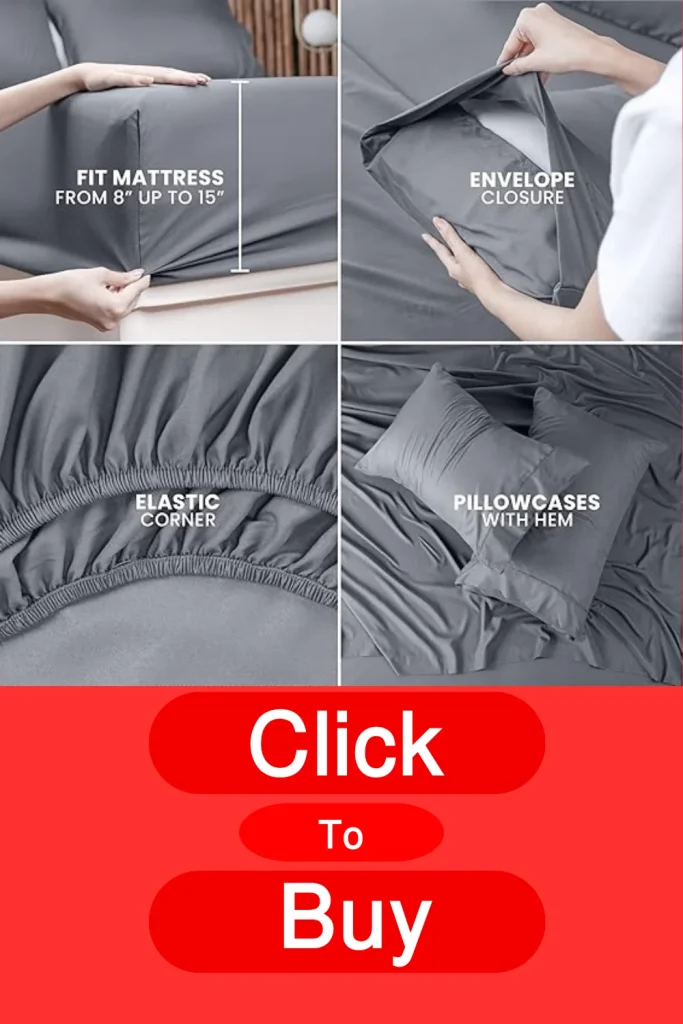 Utopia Bedding Queen sheets, brushed microfiber bed sheets, shrinkage resistant bed sheets, fade resistant bedding, easy care queen bed sheets, luxury bed sheet set, soft and durable bedding, queen bed sheet set in grey, microfiber sheets for queen beds, comfortable queen bedding